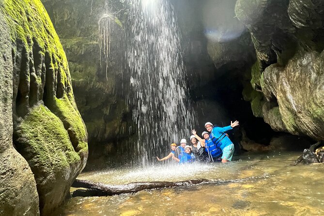 Cave Adventure: Canyon and Hidden Waterfall in Charco Azul - Taíno markings and the story beneath the rock