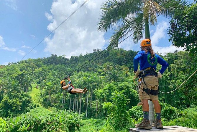 El Yunque Ziplining in Puerto Rico - The optional rock rappel and canopy bridge