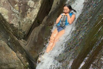 Famous Natural Waterslide in El Yunque Rainforest