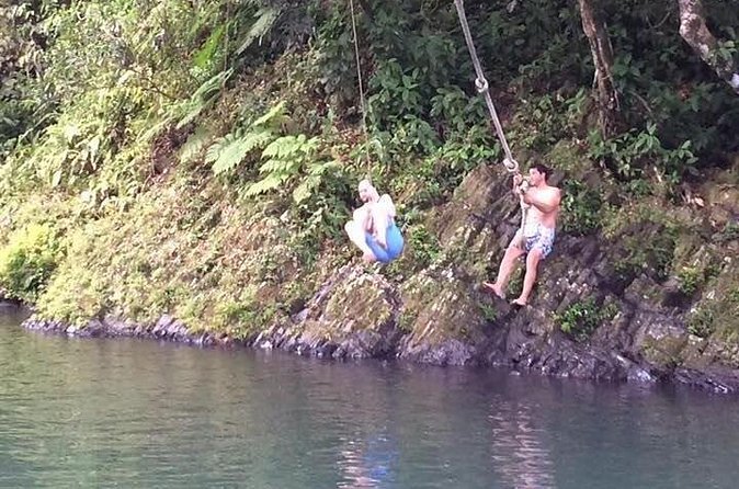 Half-Day Rainforest Tour with Transport from San Juan - The river pool and rope swing