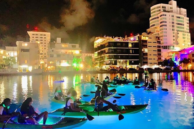 Paddle & Glow LED Kayaking - Paddling Laguna del Condado after dark