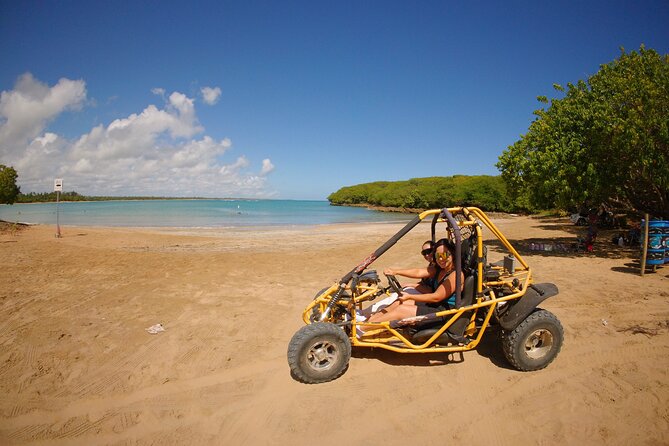 Piñones Buggy & Beach Day - Getting settled in a two-person buggy