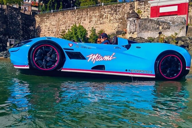 San Juan PR Watersports Car Rental Blue McLaren - Arriving at San Juan Bay Marina