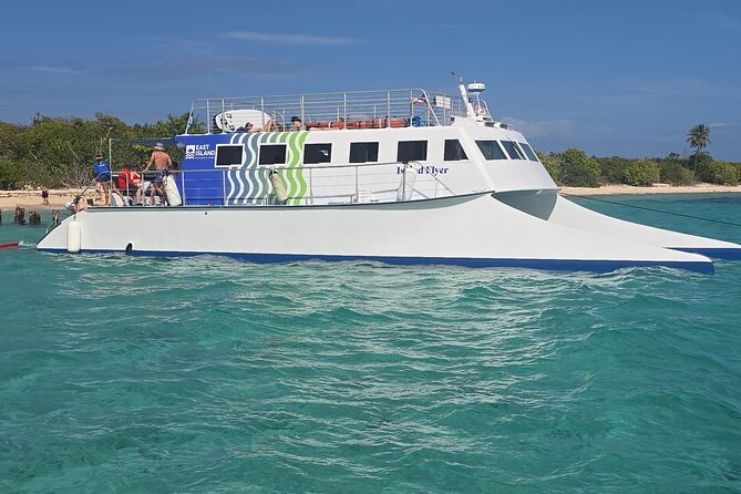 Vieques: Beach and Snorkeling Tour by Catamaran from Fajardo - Leaving Fajardo with El Yunque in view